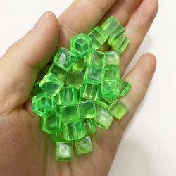 100 Piece Set: Colorful Transparent Square Corner Dice (Clear lightgreen)
