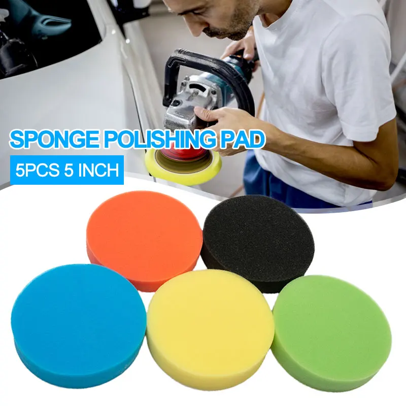 4/5 PCS Car Polishing Buffing Pad 125mm 5 Inch Car Foam Drill Polishing Pad Sponge Wheel Kit Power Tool Car Polisher Accessories