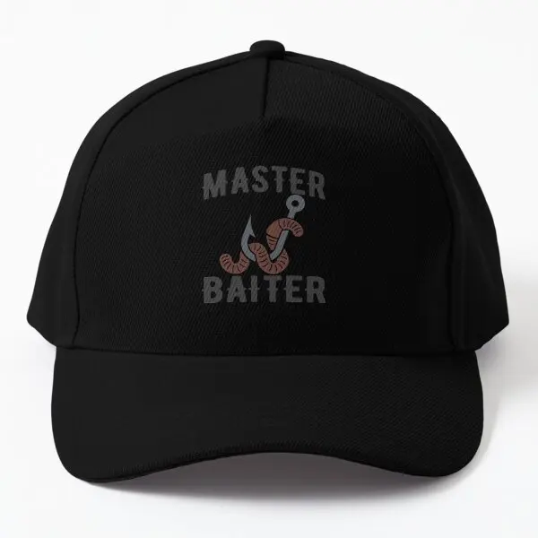 

Master Baiter Funny Fisherman Baseball Cap Hat Snapback Sun Black Spring Fish Solid Color Printed Outdoor Women Hip Hop
