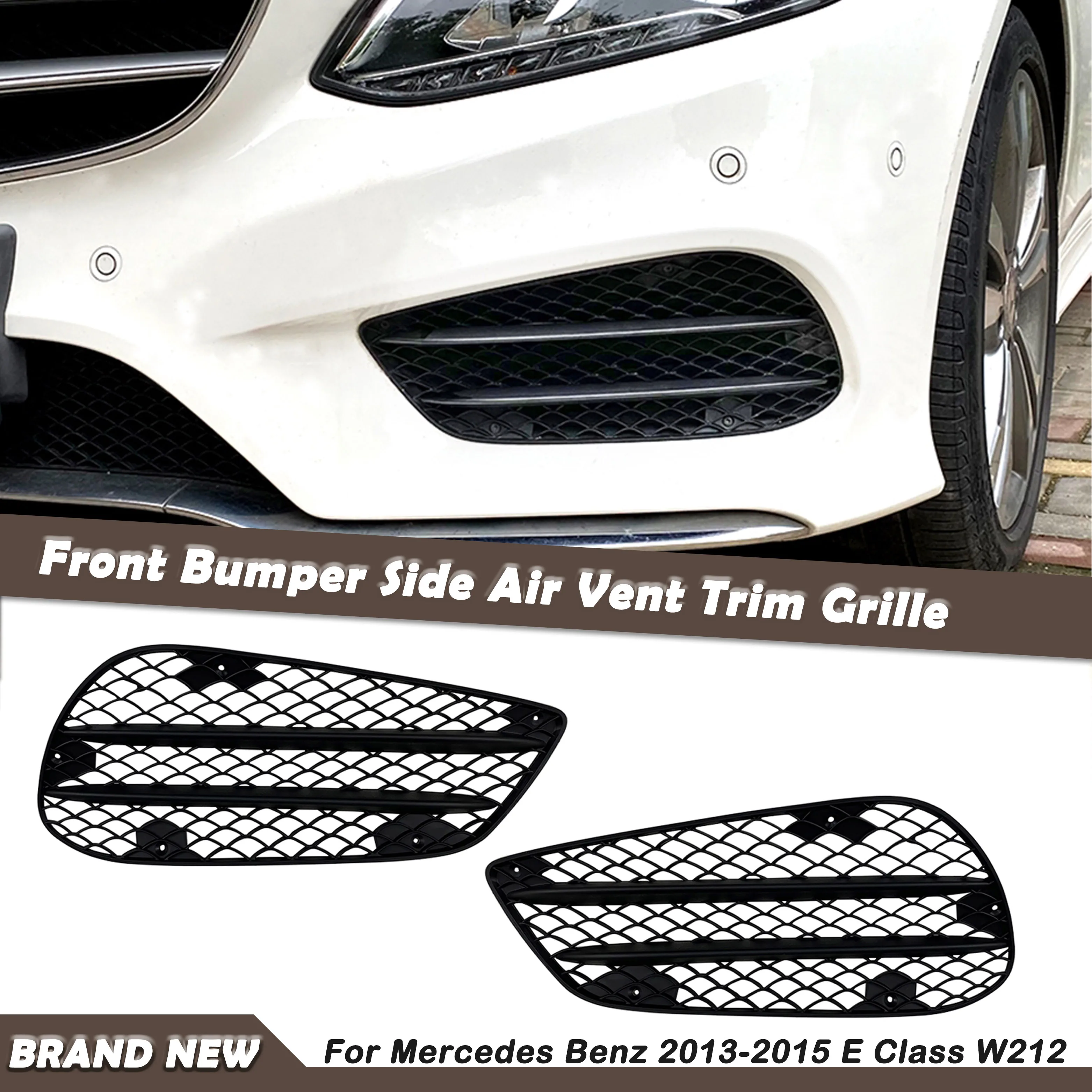 

2 Pieces Front Bumper Spoiler Air Intake Vent Frame Trim Hood Cover For Mercedes Benz E Class W212 E63 AMG Sport 2013-2015