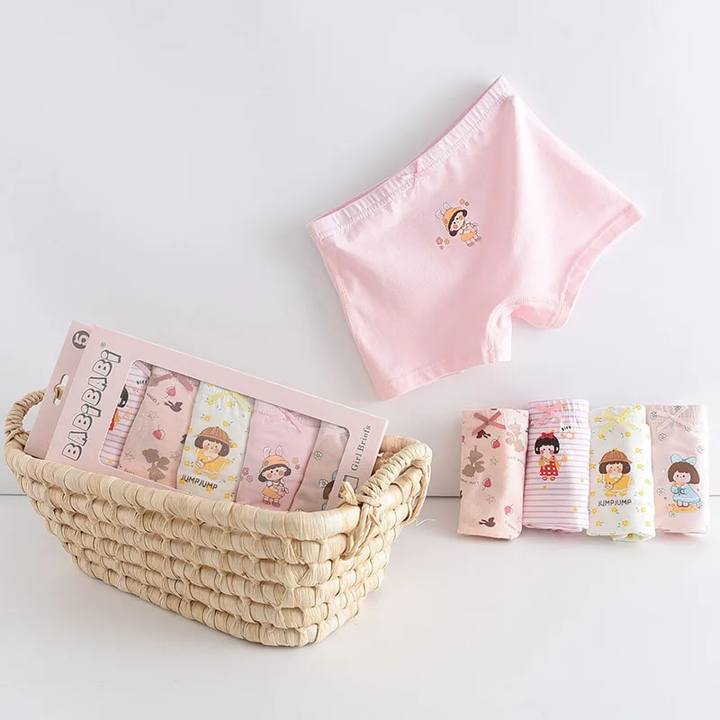 

5 Pcs/Set New Children's Underwear Kids Shorts Cotton Girls' Boxer Briefs 2-16Y