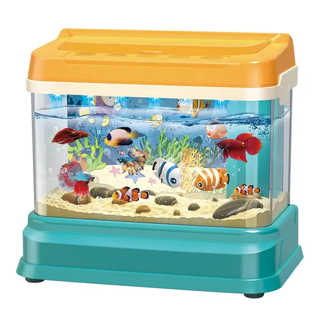 Children's Fishing Toy Fish Tank Water Circulation Aquarium Magnetic Fish Rod Hand-eye Coordination Fine Motor Skill Training 3