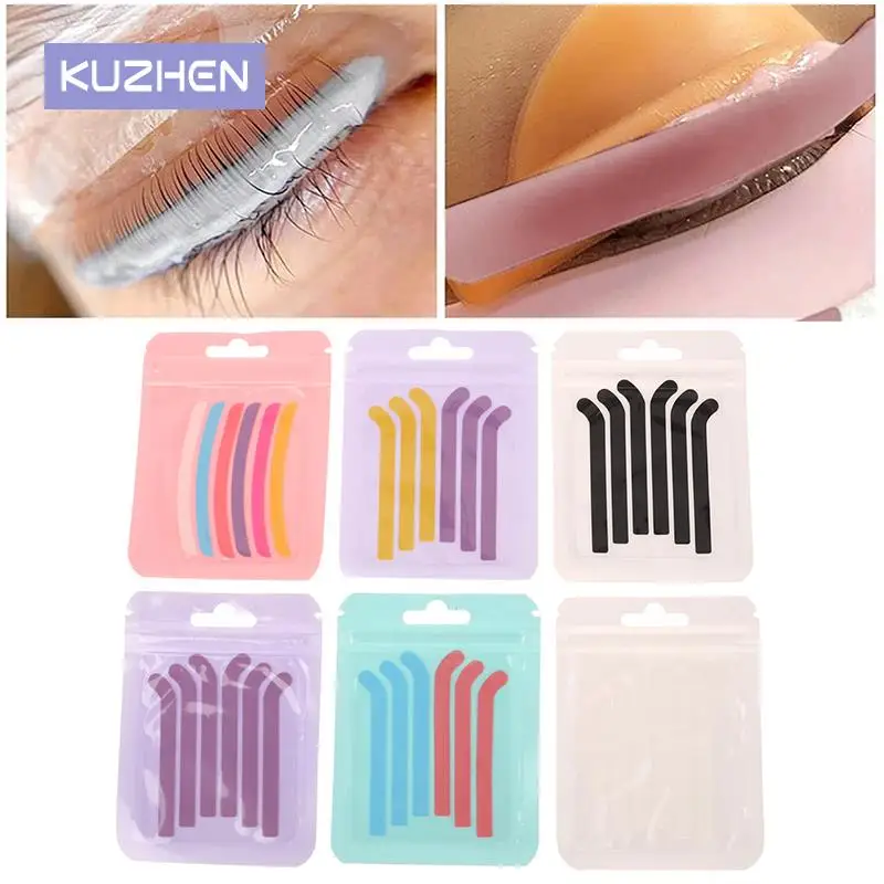 

6 Pcs Eyelash Lifting Silicone Stripe Reusable Eye Lashes Lifting Curler Pad Perm Ribbon Lash Extension Supplies Makeup Tools