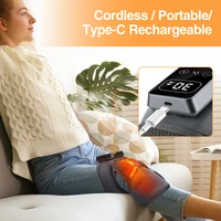 Electric knee massager with vibration and heat support.