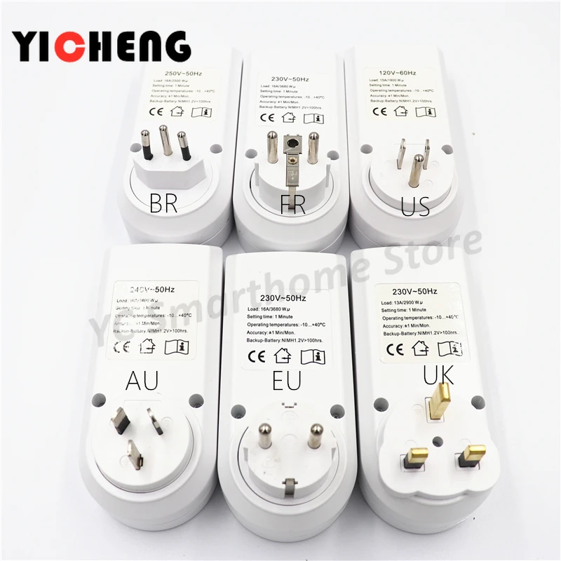 EU US UK large screen timer socket timing socket kitchen timing switch electronic timer AU BR FR