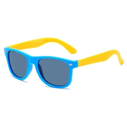 Children's UV-Resistant Colorful Sunglasses for Boys and Girls - Baby Summer Sunshades (Blue)