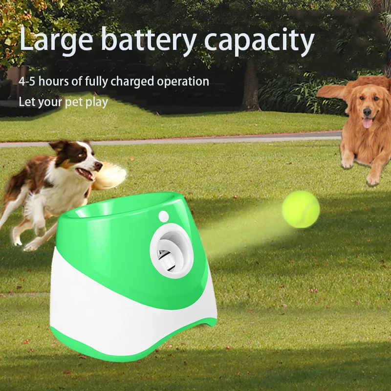Lanzador automático de pelotas para perros, juguete interactivo para  interiores y exteriores con tres rangos, incluye 6 mini pelotas de tenis y  una