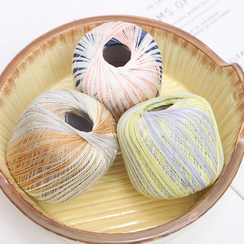 1Pc 50g 300M Cotton Lace Yarn For Crochet Gradient Color line Hand Knitted knitting Yarn Soft Warm Thread DIY Sweater knitting yarn knitting wool yarn crochet yarn cotton yarn cotton knitting yarn cotton wool yarn