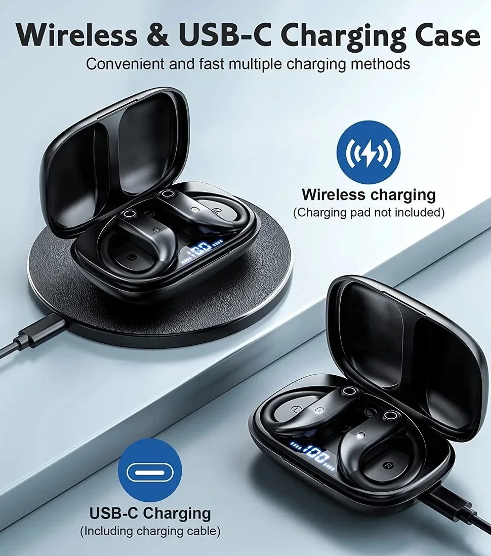 Description Picture 4 of itemBluetooth Headphones, Wireless Sports Earbuds Waterproof with Mic, Stereo in-Ear Earphones,Noise Cancelling Headsets for Running