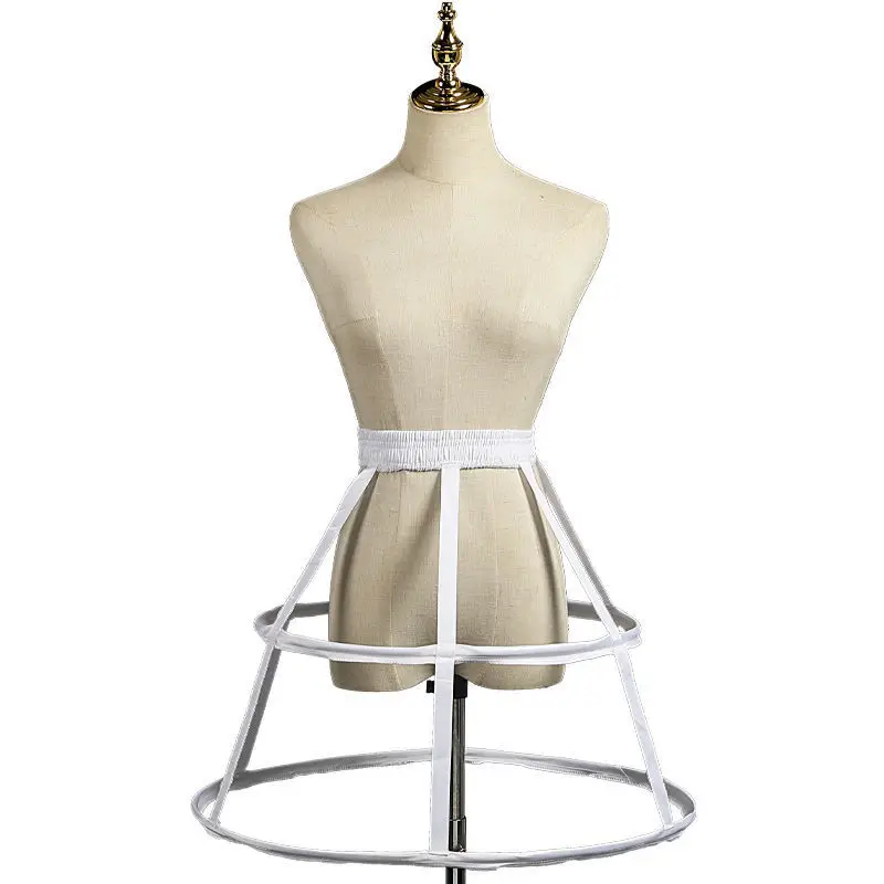 Pannier Petticoat Elastic Waistband Adjustable 2 Hoop Cage Skirt Wedding Bridal Crinoline Underskirt