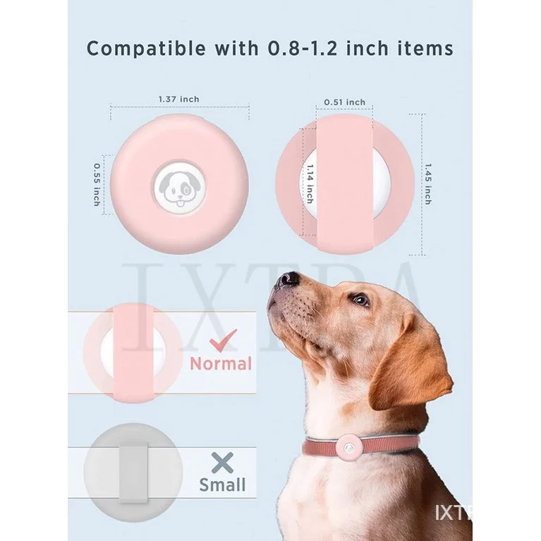 Airtag 개 목걸이 홀더, Apple Airtags용 실리콘 고양이 목걸이 케이스, 애완 동물 목걸이 루프와 호환되는 분실 방지 에어 태그 케이스 칼라 홀더; 배낭 액세서리
