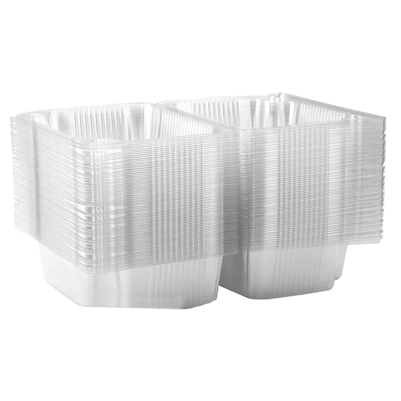 100 Pieces Cake Slice Boxes Individual, Cake Boxes For Portions, 7.3 Inch Food Takeaway Containers For Muffin,Salad