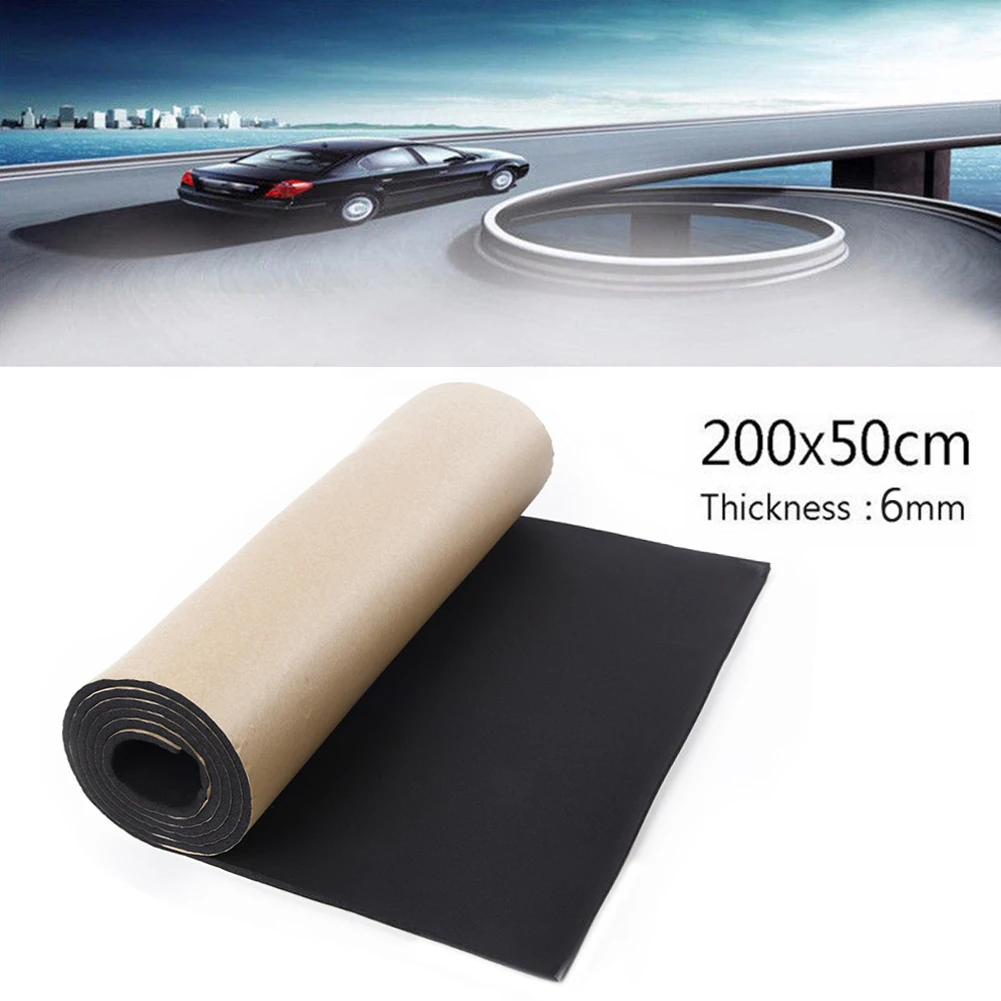 Car Soundproofing Insulation 200*50cm Car Auto Sound Proofing Deadening Insulation Self Adhesive Cell Foam Interior Accessories Soundproof Cotton