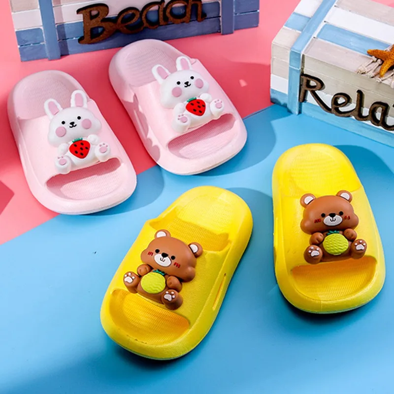 

Spring Summer Boys Girls Kids Korean Style Fashion Casual Comfortable Cute Childlike Cartoon Printing Non-Slip Sandals Slippers