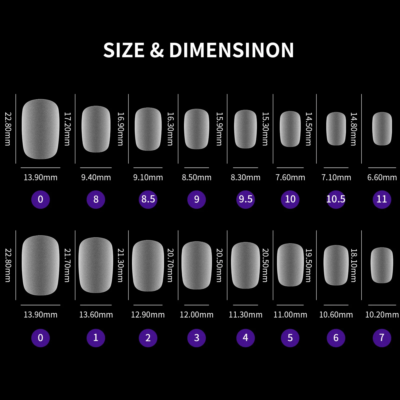 420개/박스 프로스티드 버전 인조 손톱 프레스온 아크릴 손톱 아몬드 혼합 사이즈 짧은 스타일 초박형 무자국 네일 팁