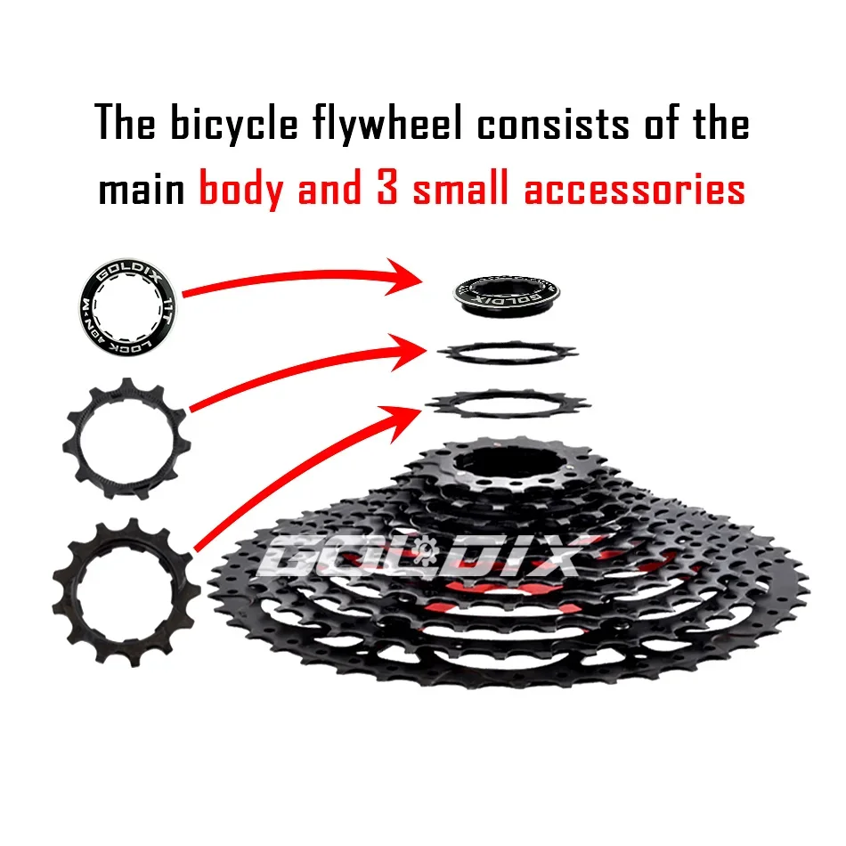 Goldix-shimano hg用自転車フリーホイールスプロケット,黒mtb