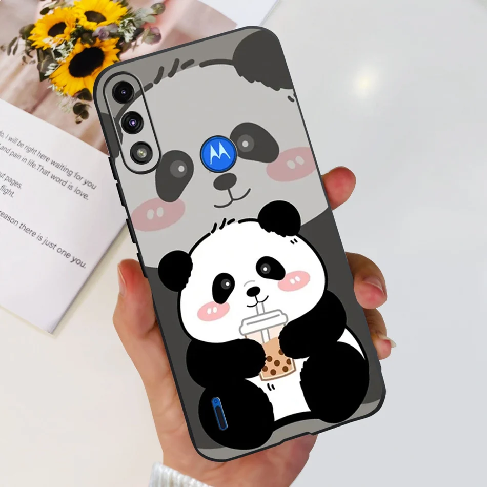 Cute Panda Cartoon Soft TPU Black Silicone Phone Case