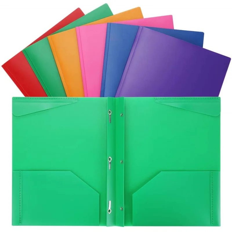 

3 Prongs PP Plastic file folder two pockets presentation expanding A4 document folders for office school home usage