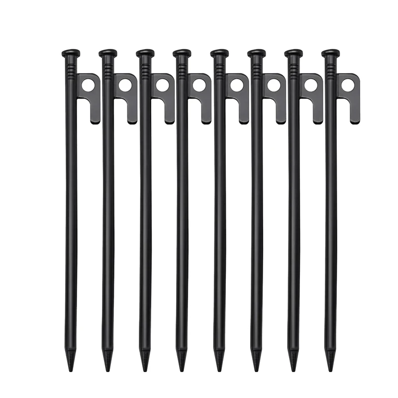 

8 Pack 10In Heavy Duty Tent Stakes Outdoor Camping Windproof Ground Stakes Tent Stakes Tarp Pegs For All Kinds Of Ground