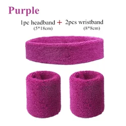 Cotton Sweatband & Towel Set (PURPLE)