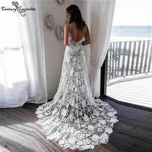 

Lace Boho Wedding Dresses for Women 2022 Straps Backless Sheath Sexy Beach Bride Dress Bohemian Bridal Gowns Vestidos De Noiva