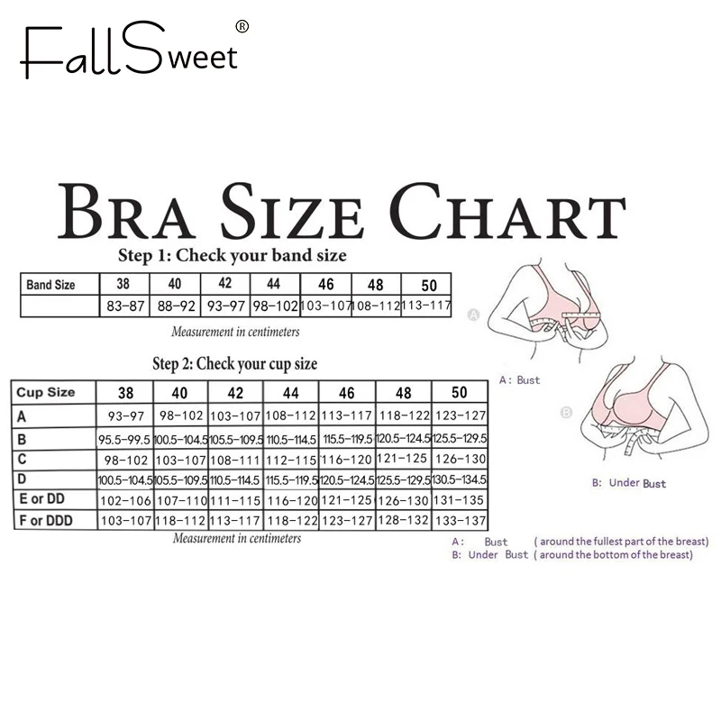 FallSweet Push Up Bra for Women Padded Plus Size Underwire Bras