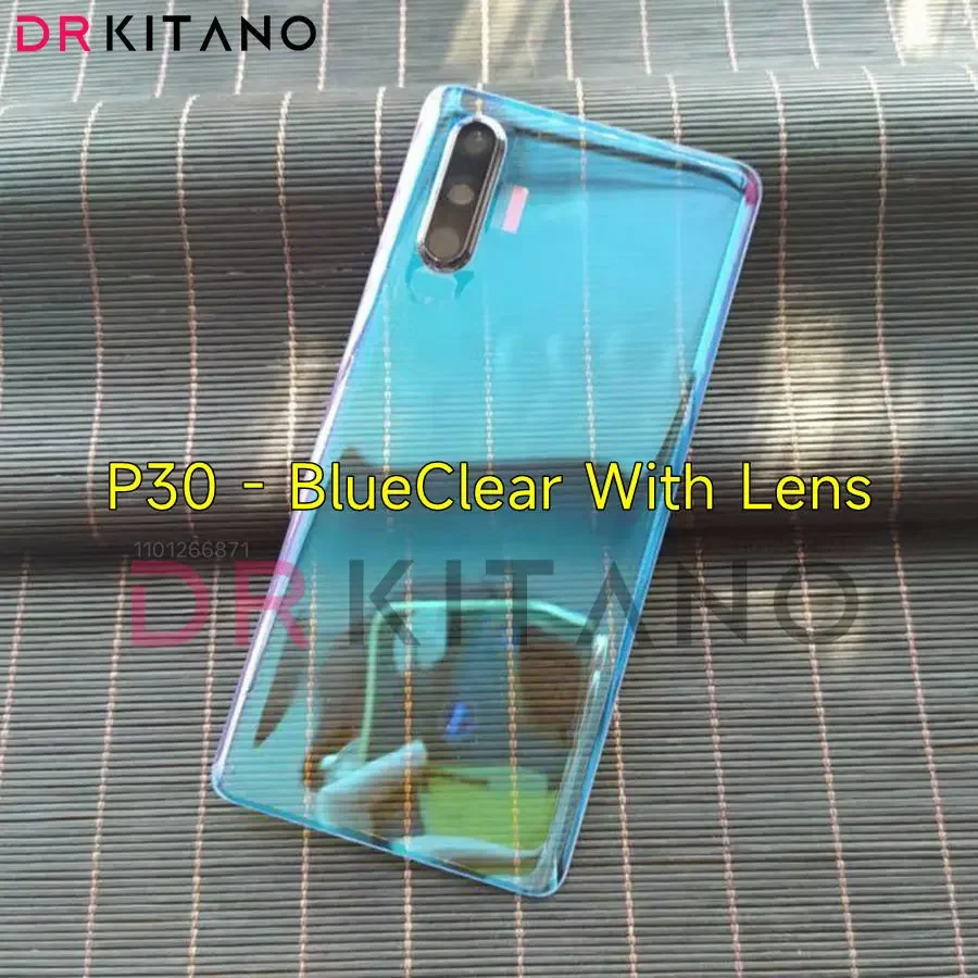 화웨이 P20 P30 P40 Pro 배터리 커버 후면 유리 패널 후면 하우징 케이스 + 카메라 렌즈 교체 용 투명 투명 유리