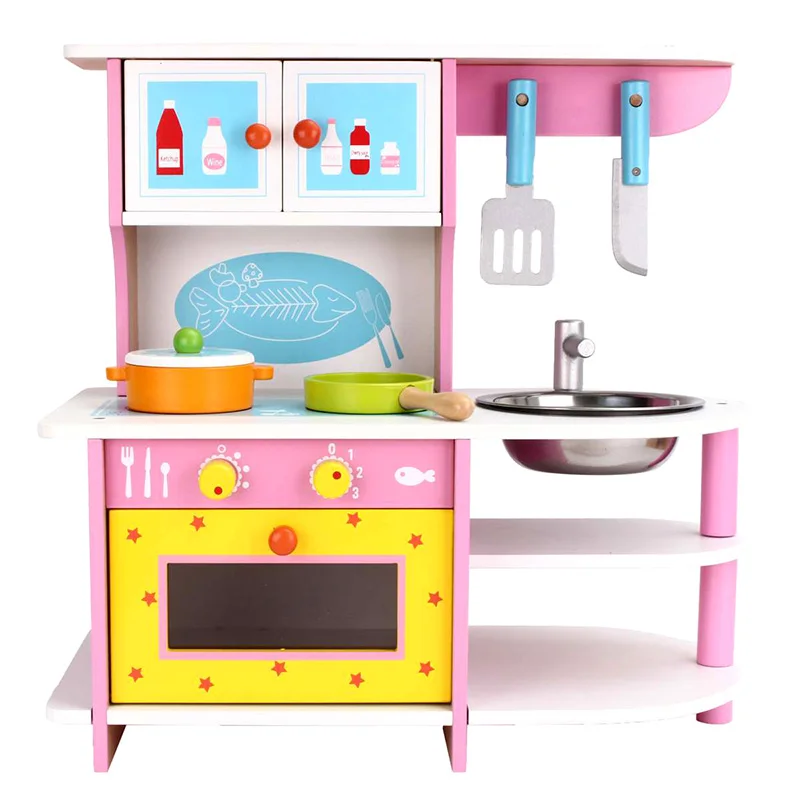 

Children's Wooden Early Education Educational Toys Simulated Kitchen Suit Girls'birthday Gifts Parent-child Interactive Toys