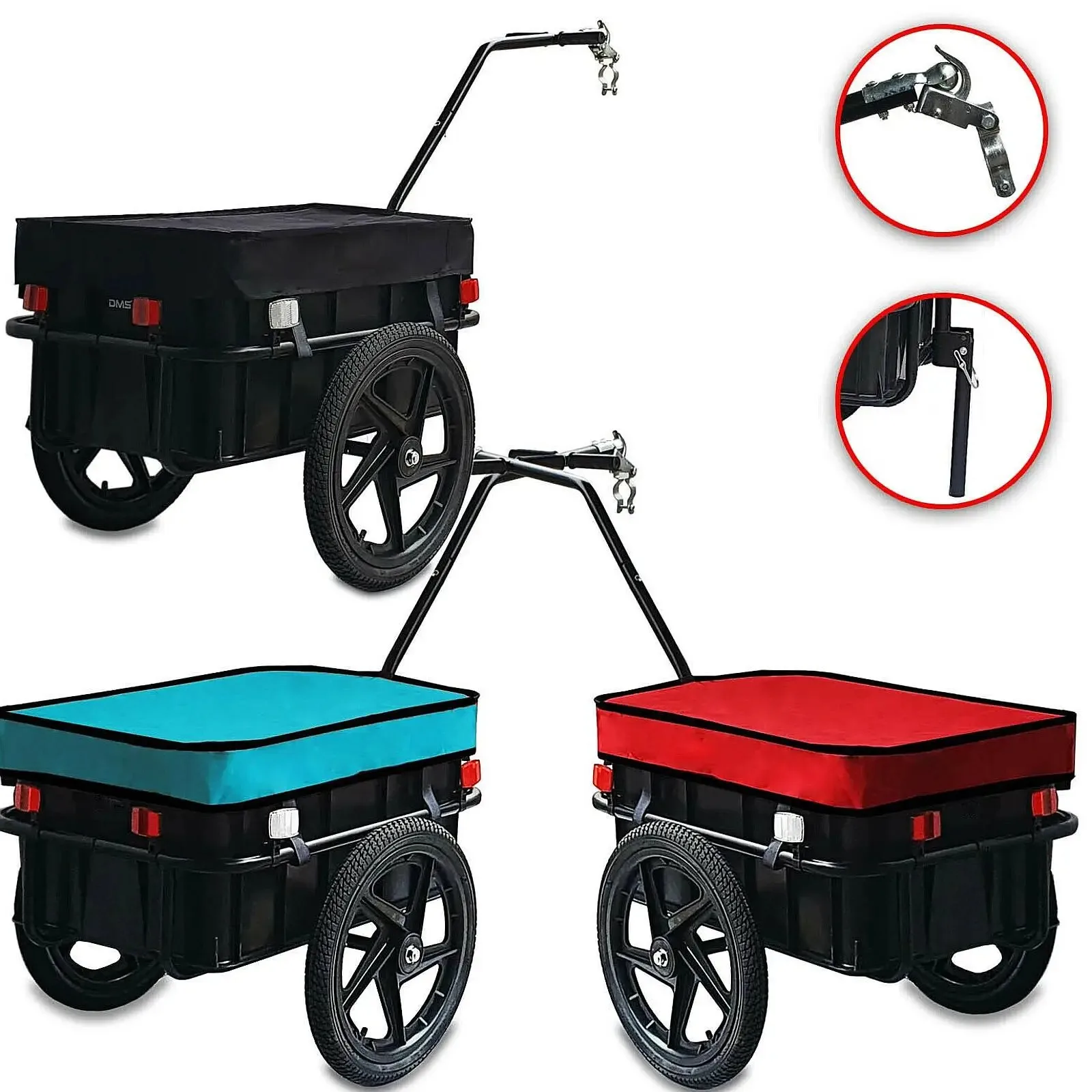 Bike Cargo Trailer Universal Bicycle Wagon Cart Travel Transport Towable Pet Cart for Outdoor Camping Pinic Shopping Trips
