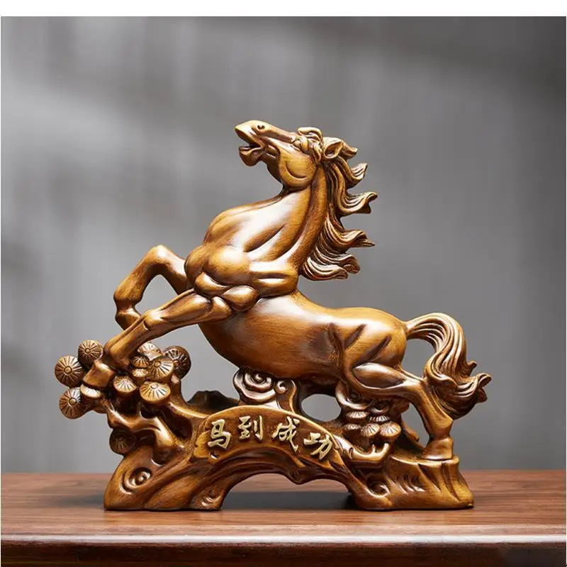 

Chinese Horse To Success One Piece Resin Statue Home Decoration Living Room Animal Model Sculpture Office Desk Furnishings Gift