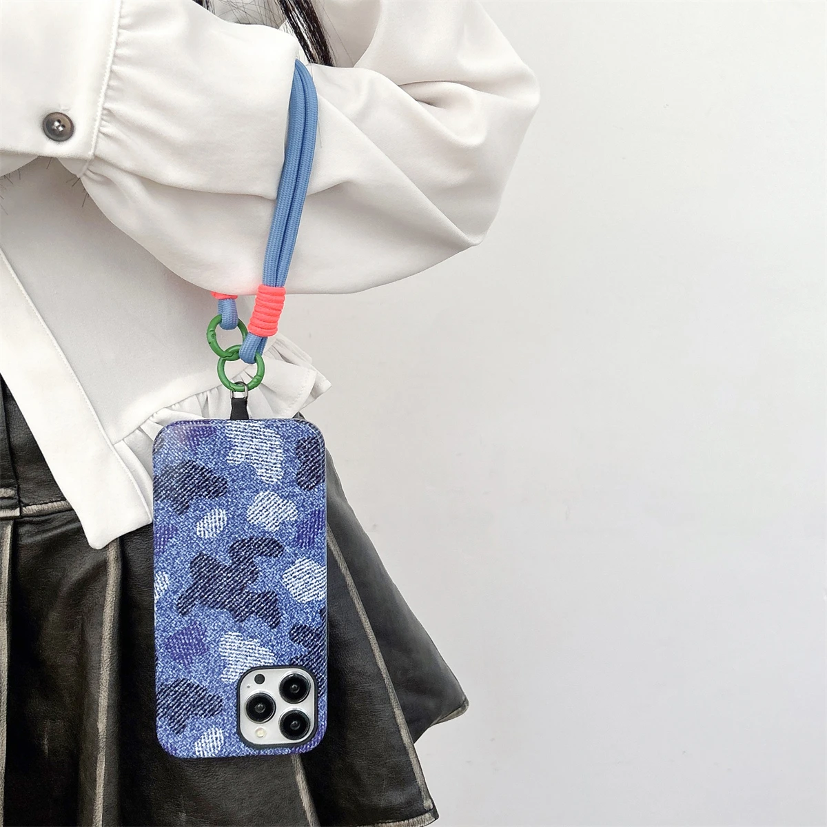 Denim pattern IntInclusive Phone Case for iPhone