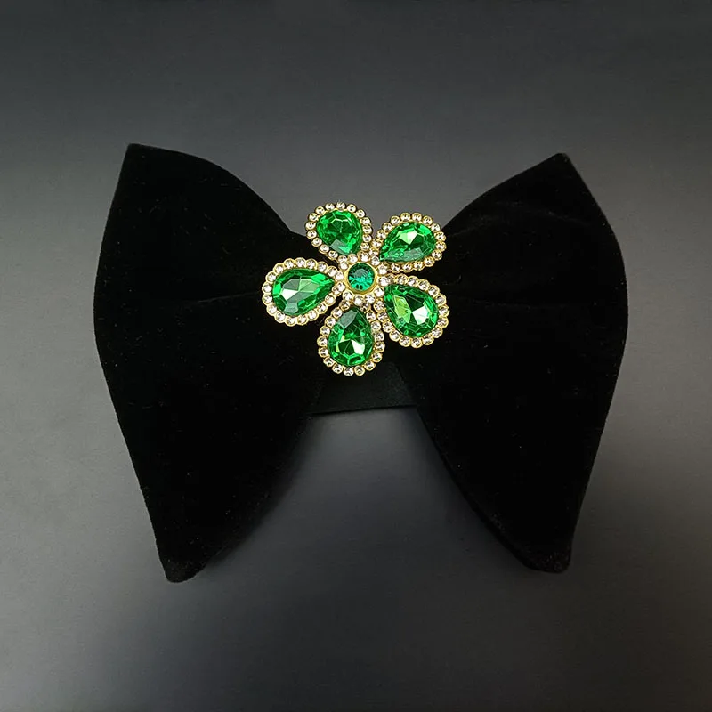 Vintage Samt Strass Fliege handgemachte Schmuck High-End Französisch britische Herren formelle Kleidung Hemd Zubehör Hochzeit Bowtes – Detail 12