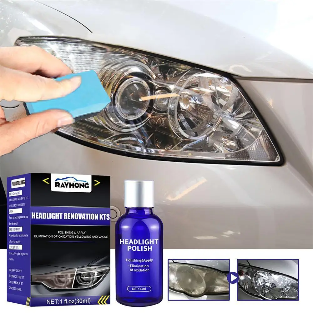30ml Headlight Lens Restoration System Car Headlight Maintenance Clean Retreading Agent Spray