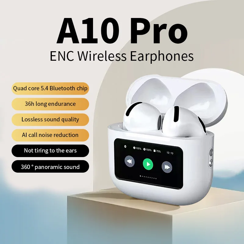Bluetooth 5.4 Headphones A10 Pro True Wireless Earbuds Hifi Sound