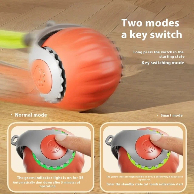New Cat Interactive Ball Toy Automatic Rolling Ball with Tail Rechargeable Smart Pet Interactive Toy Intelligent Mouse for Cat 5