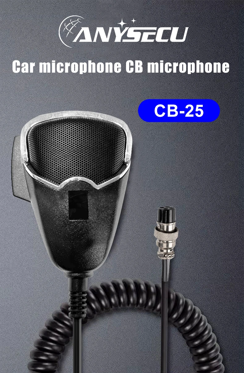 CB-25 Microphone 4 Pin Connector For Cobra PR240 PR245 PR550 PR3000 PR3175 PR420