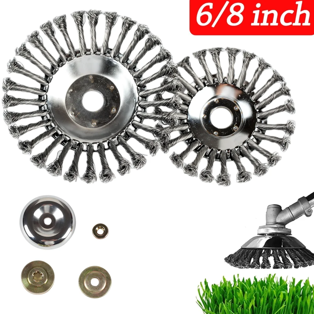 Description Picture 2 of item6/8 Inches Lawnmover Brushcutter Wire Steel Grass Trimmer Head Weed Cutting Dust Removal Garden Power Tool for Lawn Mover Kits