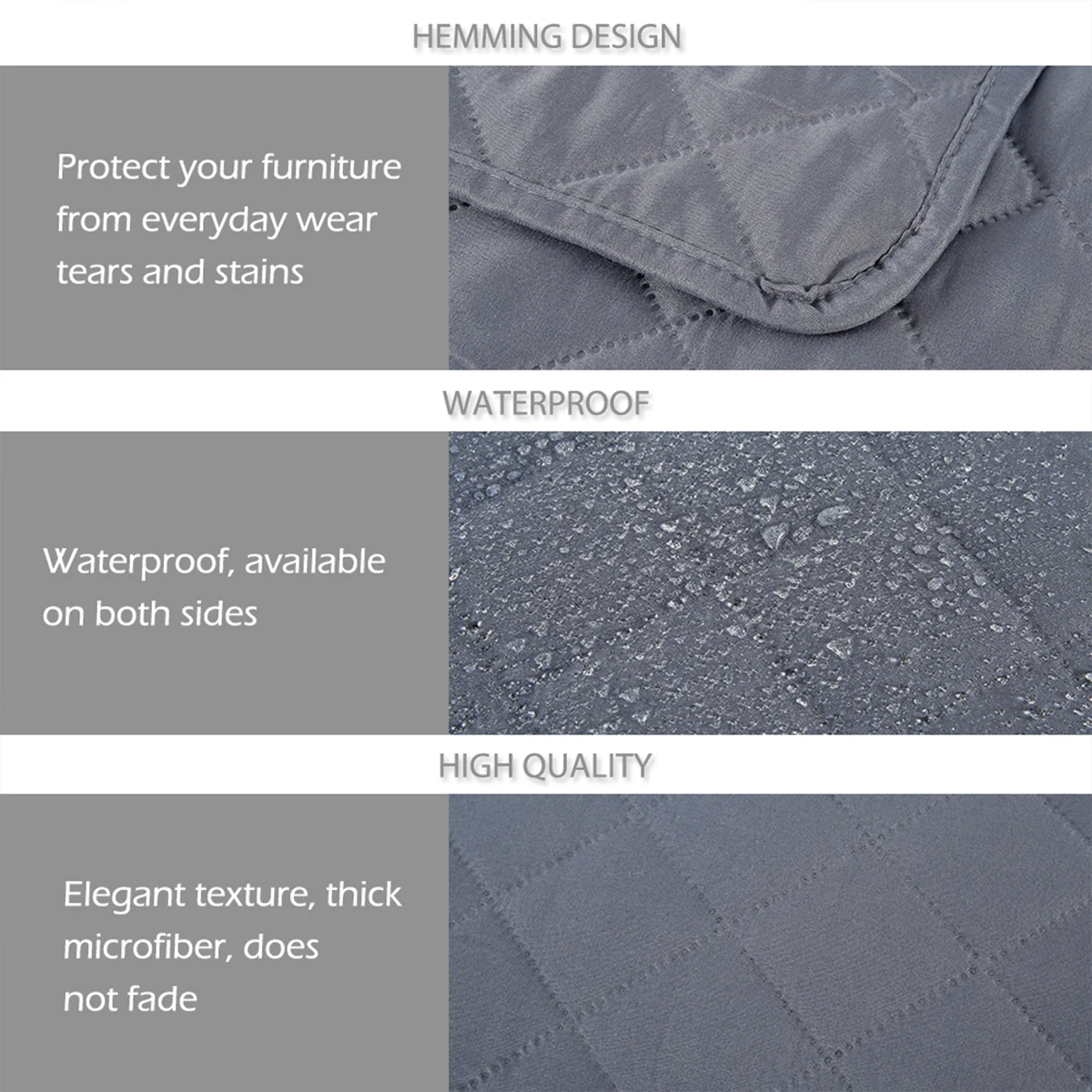 Reversible Sofa Slipcover Anti-Slip L Shape Sofa Cover Double-Sided Waterproof Sanding Cloth Sectional Couch Furniture Protector 4