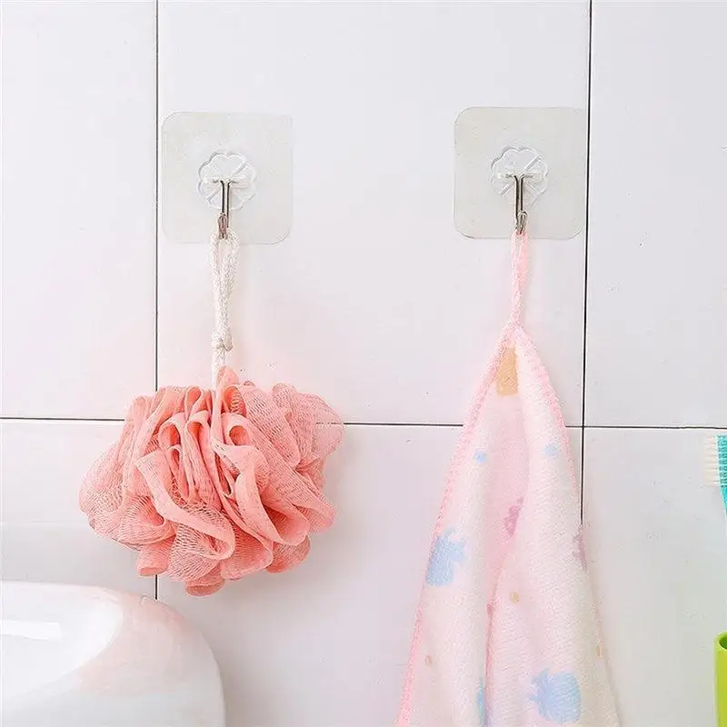6Pcs Strong Transparent Suction Cup Sucker Rustproof Towel Hooks Wall Hooks Hanger For Kitchen Bathroom Home Kitchen Supplies