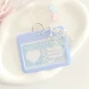 Women's Cute Card Cover Holder Flash Pink Blue Love Gradient Cool Card Star Pendant Keychain Bus Student ID Card Holder Case 3