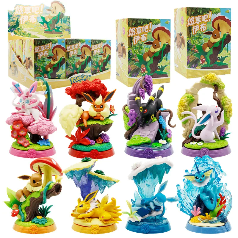 1/9 Stück Pokemon-Figur Spielzeug Eevee Sylveon Glaceon Leafeon Vaporeon Jolteon Umbreon Actionfigur Desktop-Ornamente Modelle