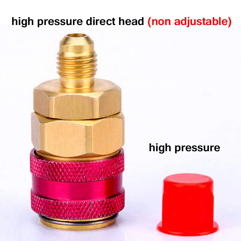 Adaptateur Coupleur Rapide R134A Pour Climatisation Voiture – Laiton, 17 Mm, 180°, Rouge