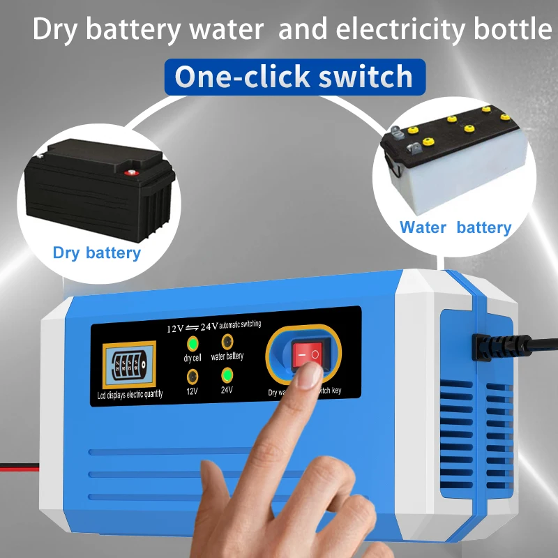 Caricabatteria da auto da 12 V/24 V, 10 Amp, caricabatteria automatico con compensazione della temperatura, riparazione/manutenzione per auto SLA, AGM, Wet & GEL batterie al piombo
