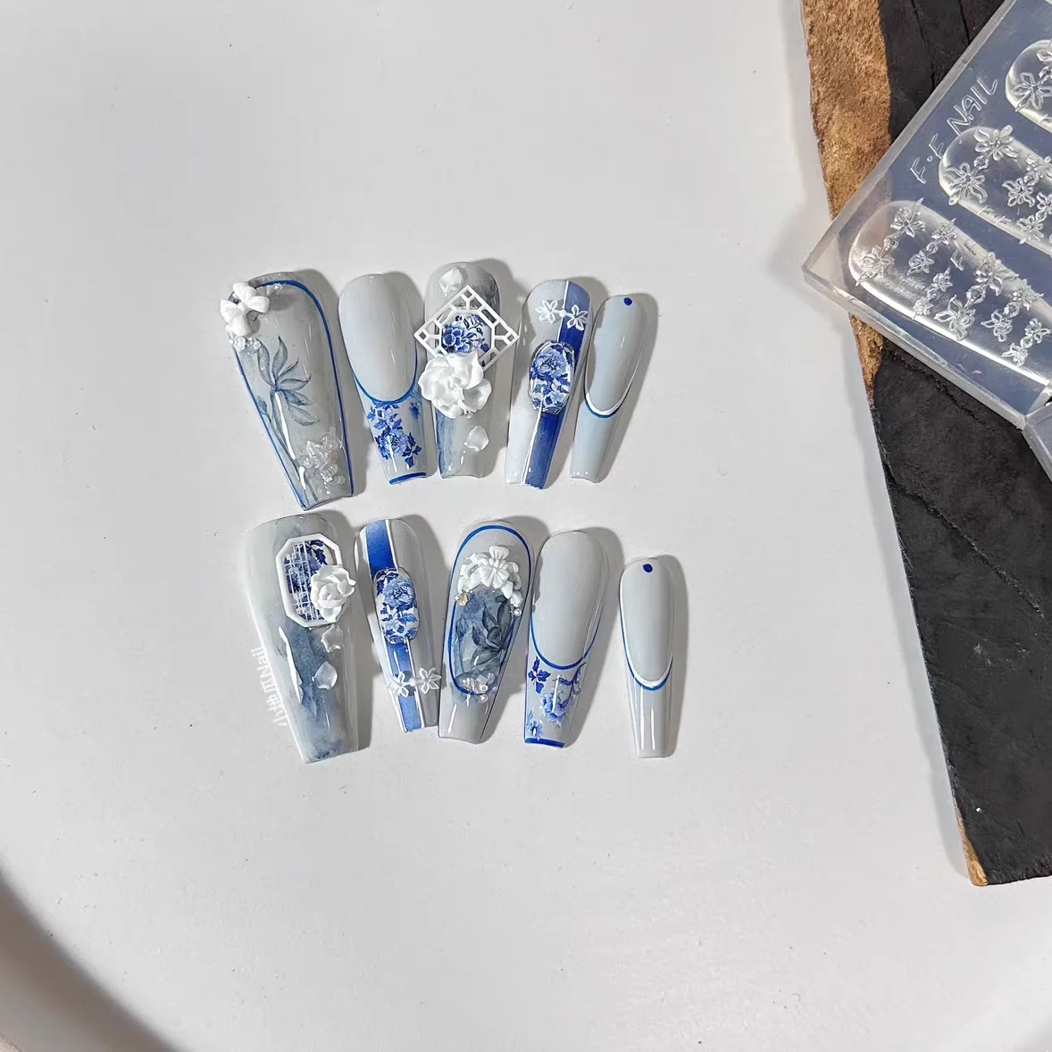 1pc Cheongsam Buckle  3D Nail Acrylic Mold Nail Art Mould Silicone Nail Art Templates Nails Mold For DIY Nail Decoration 4