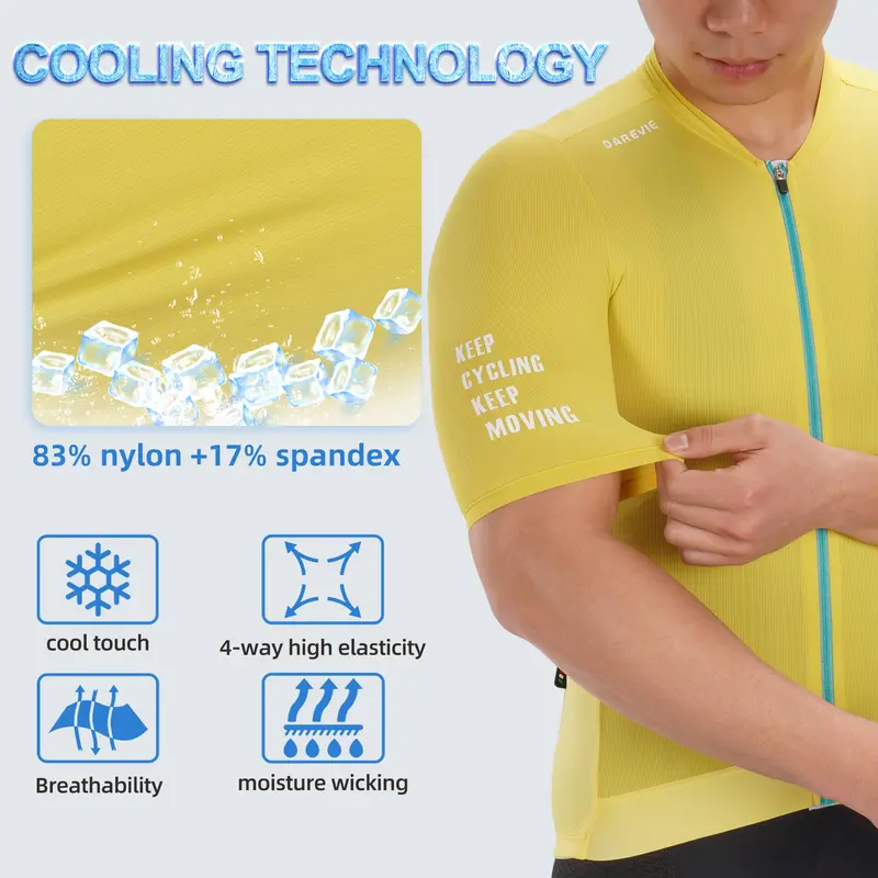 DAREVIE Man Cycling Maillot Cool Technology Cycling Jersey Man Women Breathable Quick Dry Cycling Clothes for Men Small Size - Image 3