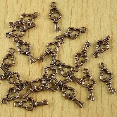 

60pcs 15.8x6.3mm copper-tone little key charms h2233
