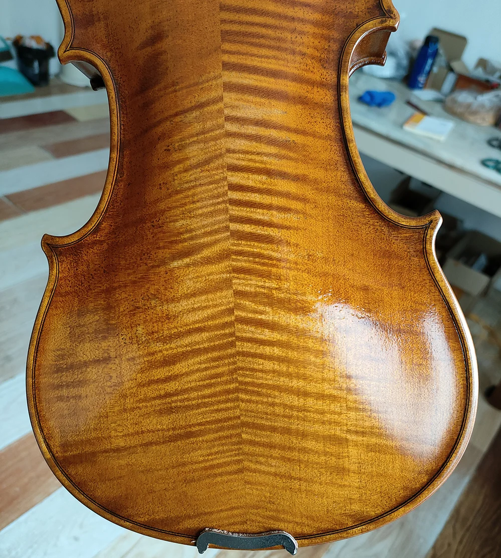 Left Hand Stradivarius Violin 4/4 Size Hand Made Oil Varnish European Spruce Professional Violines