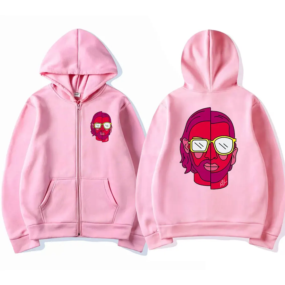 Le Monde Chico Graphic Print Zip Hoodie Streetwear Oversized Cotton Coat Men Fashion Hoodies Album PNL French Rap Zip Sweatshirt