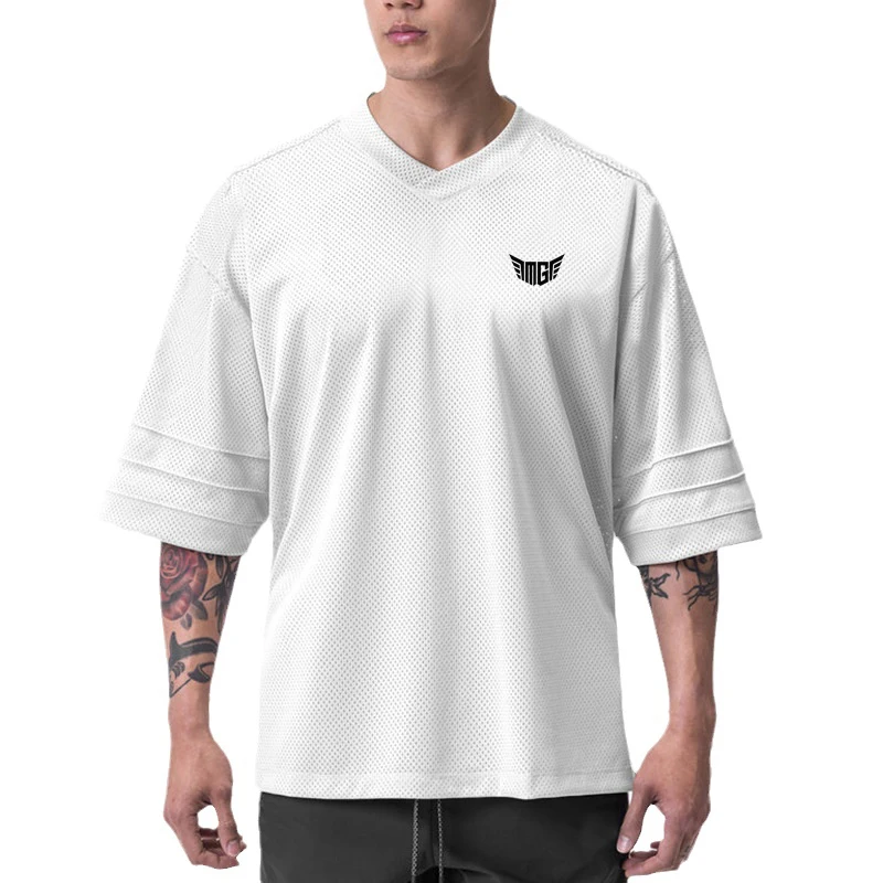 

Футболка мужская с коротким рукавом, модная уличная свободная крутая рубашка в стиле хип-хоп, дышащий Быстросохнущий Топ оверсайз, лето