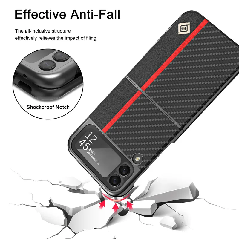 EUCAGR Ultrathin Carbon Fiber Leather Shockproof Phone Case